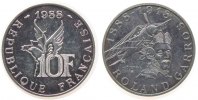 Frankreich 10 Francs Ag Garros, dunkle Patina -