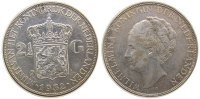 Niederlande 2 1/2 Gulden Ag Wilhelmina I, Schulman 787 -