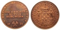 Städte Medaille Kupfer Fischbach (Nahe) - Kupferbergwerk, ca. 35 MM, fleckig -