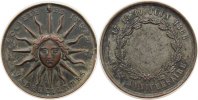 Frankreich Medaille Bronze versilbert Loge Gesellschaft der Incas - auf das 40jährige Bestehen, Sonne mit menschlichen Gesichtszügen / Umschrift, ca -