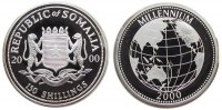 Somalia Republik 150 Shilling Ag Millennium 2000, etwas fleckig -