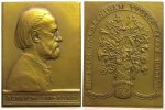 Musik Plakette Bronze Smetana Bedrich (1824-1884) - auf seinen 100. Geburtstag, Musiker, Brustbild nach rechts / Blumenstrauß, v. O. Spaniel, c -