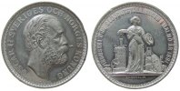 Schweden Medaille Zinn Oskar II (1872 - 1907) - auf die Industrieausstellung in Malmö, Büste nach rechts / weibliche Gestalt mit Zahnrad und Ähren -