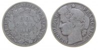Frankreich 50 Centimes Ag Ceres, A (Paris) -