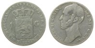 Niederlande 1 Gulden Ag Wilhelm II, Schulman 526 -