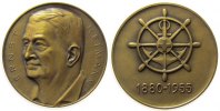 Schweiz Medaille Bronze Reimann Ernst - auf seinen Tod, Büste nach halblinks / Anker und Ruder, v. Huegenin, ca. 40 MM -