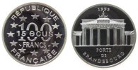 Frankreich 100 Francs / 15 Ag Brandenburger Tor in Berlin -