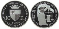 Andorra 10 Deniers Ag Waage und Gerechtigkeit