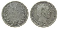 Niederlande 10 Cent Ag Wilhelm III, Schulman 664 -