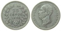 Niederlande 25 Cents Ag Wilhelm II -