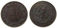 Niederlande 2 1/2 Cent Br Wilhelm III, kleiner Randfehler, Schulman 679 -