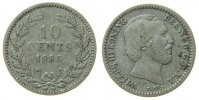 Niederlande 10 Cents Ag Wilhelm III, Schulman 662 -