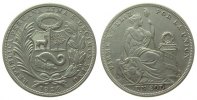 Peru 1 Sol Ag Lima, über 823 -
