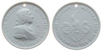 Porzellan Medaille Porzellan Böttger Johannes Friedrich (1682-1719) - Erfinder des Porzellans, Böttgerehrung der DDR, Büste nach rechts / Wappen, c -
