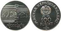 Ungarn 100 Forint Ag Budapest, etwas angelaufen -