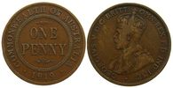 Australien 1 Penny 1919 Br Georg V, ohne Punkt ss-