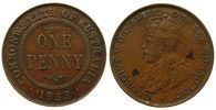 Australien 1 Penny 1933 Br Georg V, kleine Randstöße ss