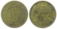 Belgisch Kongo 1 Franc Me Elefant, fleckig - spotted