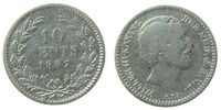Niederlande 10 Cent Ag Wilhelm III, Schulman 664 -