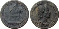Schiller 500 schwarzes Majolika Schiller Friedrich (1759-1805), Marbach, Majolikamünze, schwarz, Schillers Geburtshaus, ca. 41 MM -