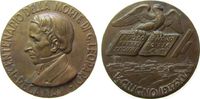 Italien Medaille Bronzeguß Leopardi Giacomo (1798-1837) - auf seinen 100. Todestag, italienischer Dichter, Büste nach links / Stadtansicht von Re -