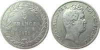 Frankreich 5 Francs Ag Louis Philippe I, A (Paris), gereinigt -
