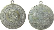 vor 1914 tragbare Medaille Zinn vernickelt (?) Friedrich Wilhelm Kronprinz v. Preussen - auf seine Wiedergenesung, Büste nach rechts / Mehrzeiler, ca. 27,3 -