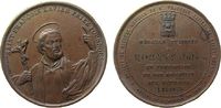 Frankreich Medaille Bronze Saint François Xavier - St. Quentin, der heilige mit erhobener rechten Hand und links das Kruzifix / ..verliehen an Moran -