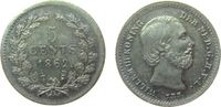 Niederlande 5 Cents Ag Wilhelm III, Punkt nach Datum, Prägeschwäche Randstab -