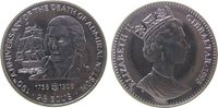Gibraltar 2,8 Ecus KN Admiral Nelson (1758-1805), auf seinen 190. Todestag, Portait mit Schiff / Elisabeth II -