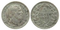 Niederlande 5 Cents Ag Wilhelm III, Schulman 671 -