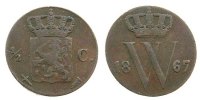 Niederlande 1/2 Cent Ku Wilhelm III, Schulman 716 -