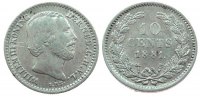 Niederlande 10 Cents Ag Wilhelm III,1881., Kratzer -