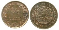Niederlande 1/2 Cent Br Wilhelm III, leichter Kratzer, etwas dezentriert -