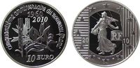 Frankreich 10 Euro 2010 Ag 50 Jahre neuer Franc, ohne Etui, ohne Zertifikat pp