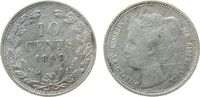 Niederlande 10 Cent Ag Wilhelmina I, Schulman 883, etwas berieben -