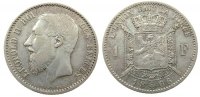 Belgien 1 Franc 1866 Ag Leopold II, Des Belges ss-