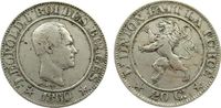 Belgien 20 Centimes KN Leopold I, kleiner Randfehler -