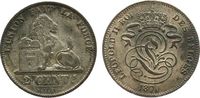 Belgien 2 Centimes Ku Leopold II, große 7 in 1870, versilbert, kleiner Randfehler -