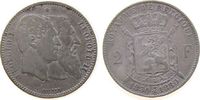 Belgien 2 Francs Ag Leopold II, 50 Jahre Staatsgründung -
