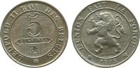 Belgien 5 Centimes KN Leopold II, des Belges -