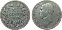 Niederlande 25 Cents Ag Wilhelm II, Schulman 533 -