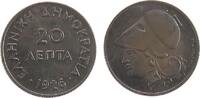 Griechenland 20 Lepta KN Kopf der Athene, etwas Patina -