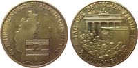 Gelegenheitsmedaillen Medaille 1989 Messing 40 Jahre Bundesrepublik Deutschland, Brandenburger Tor / Landkarte, ca. 30 MM vz