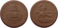 Porzellan Medaille Böttger Steinzeug Meissen - Städtische Volksbücherei, aufgeschlagenes Buch / Kind auf Adler, ca. 42 MM, braun -