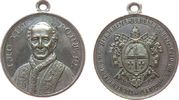 Vatikan tragbare Medaille Bronze versilbert Leo XIII (1878-1903) - auf sein 50-jähriges Priesterjubiläum, Brustbild von vorn / Wappen, v. Kissing, ca. 32 -