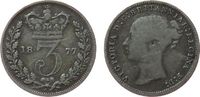 GB Großbritannien ab 1708 3 Pence Ag Victoria -