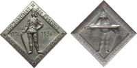 Städte Abzeichen Eisenblech versilbert Germersheim (Pfalz) - auf die 100 Jahrfeier der Festung, stehender Ritter mit Schild / intakte Nadel, ca. -