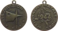 Schweiz tragbare Medaille Bronze Weihnachten - 14. Division, Helebarde mit Schweizer Kreuz / Schrift - Zweig mit Jahreszahl, v. Huguenin, ca. 25,5 MM -