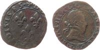 Frankreich Double Tournois Ku Henri III (1574-89), B (Rouen) -